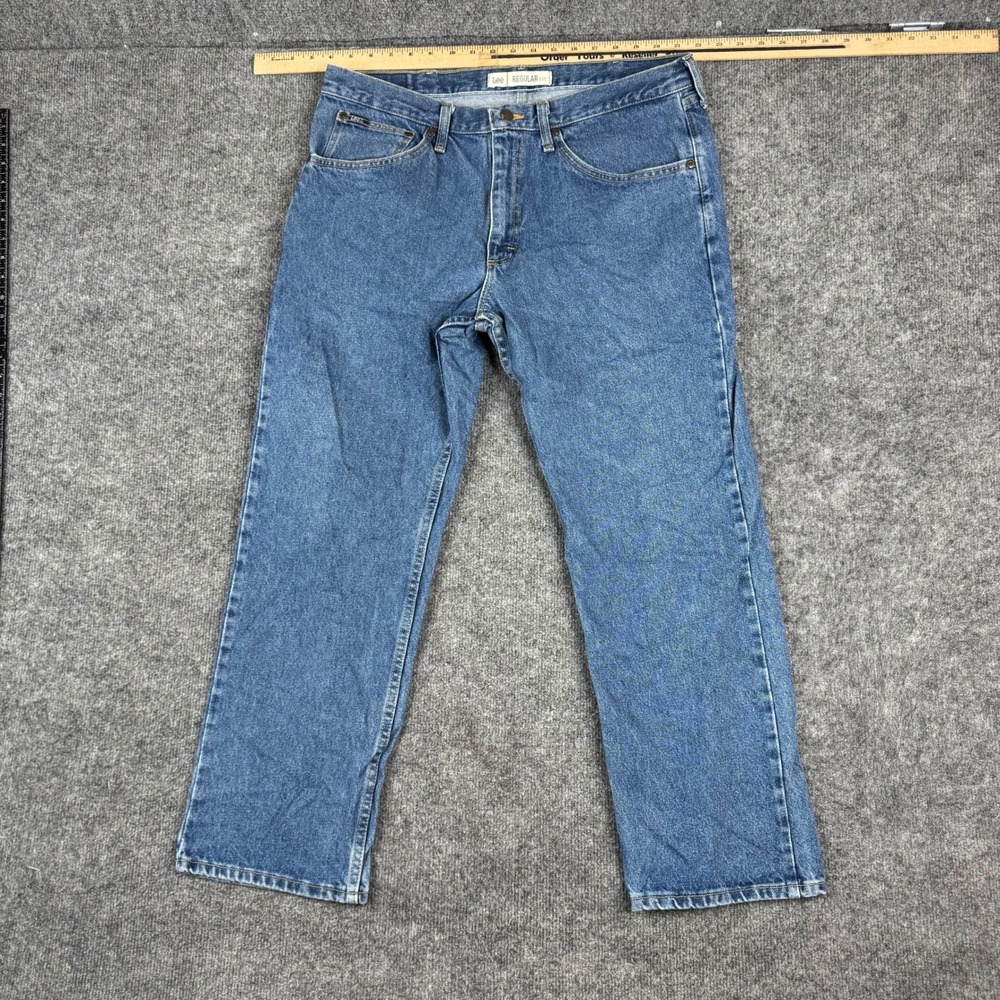Lee Jeans Mens Size 36x29 Blue Regular Fit Straight Leg Medium Wash Denim